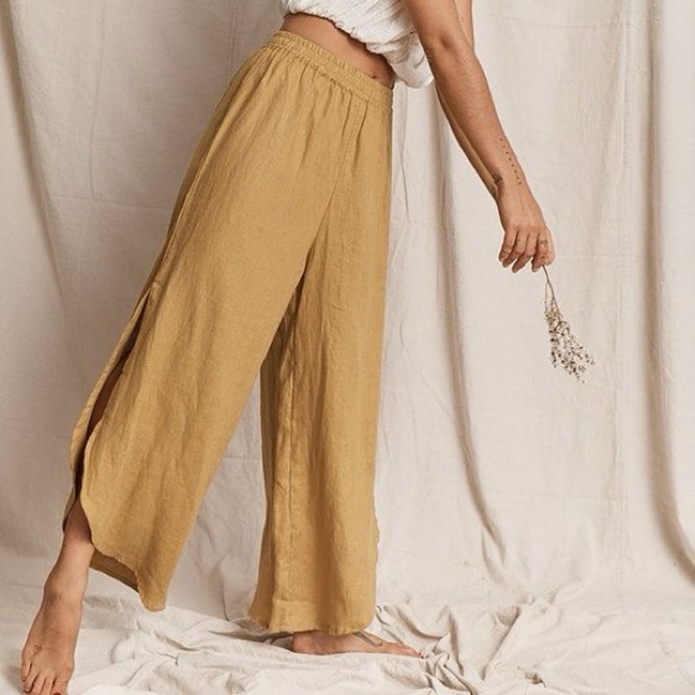 Opia Enki Palazzo Pants ~ Mustard